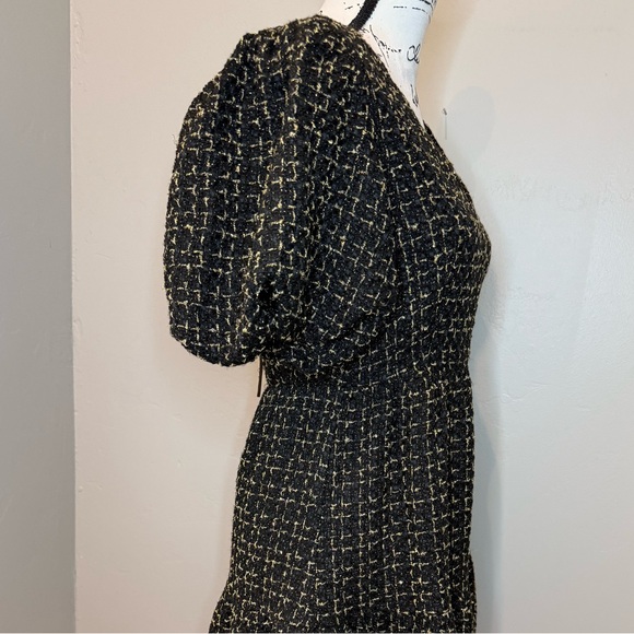 NWT, Avara Cindy Short Party Dress in Black/Gold Tweed, Size SMALL - Picture 13 of 16